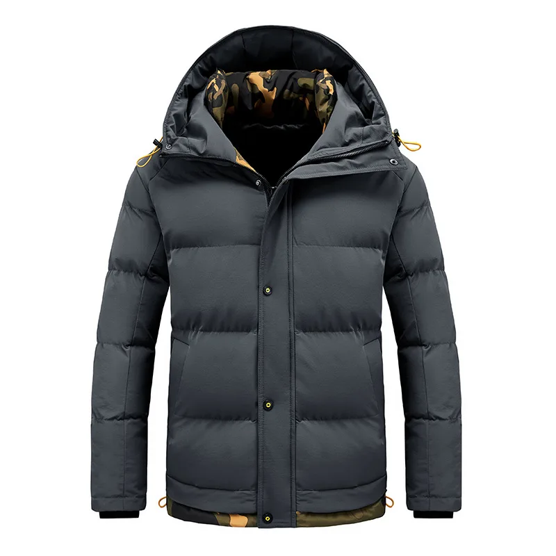 

For men the new design hooded coat trend, down and padded popular logo cotton-padded jacket
