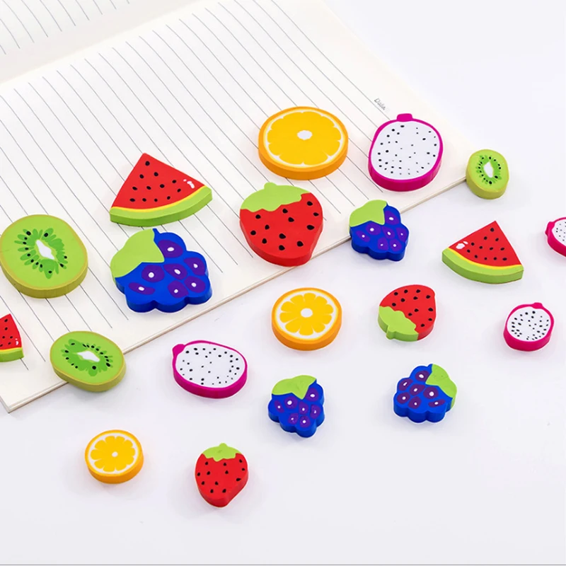 

Small Cute Kawaii Fruit Orange Eraser Random Rubber Student Gift Prize School Office Stationery Material Escolar