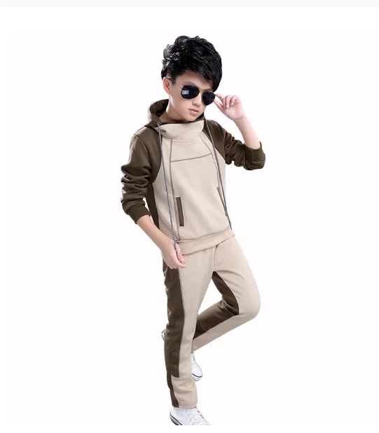 Winter Sports Color Block Hoodie Boys Tracksuit Kids Suit Baby Jogger