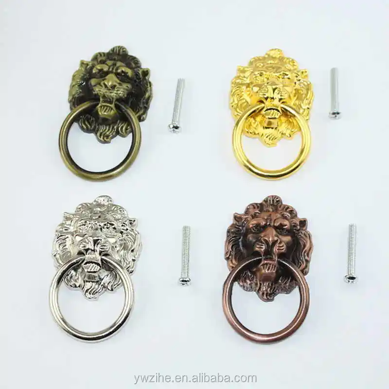 6 piezas Vintage cabeza de león cajón muebles armario tocador puerta t 6 piezas Vintage cabeza de león cajón muebles armario tocador puerta t