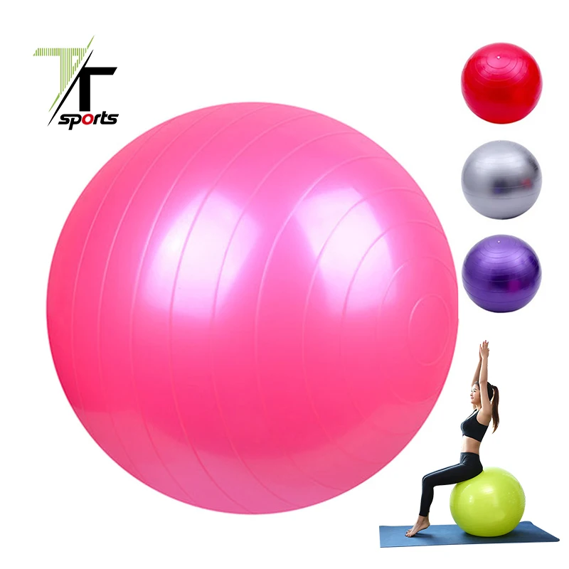 

TTSPORTS Eco Friendly Pilates Yoga Ball Soft Pvc balance Yoga Ball, Multi colors