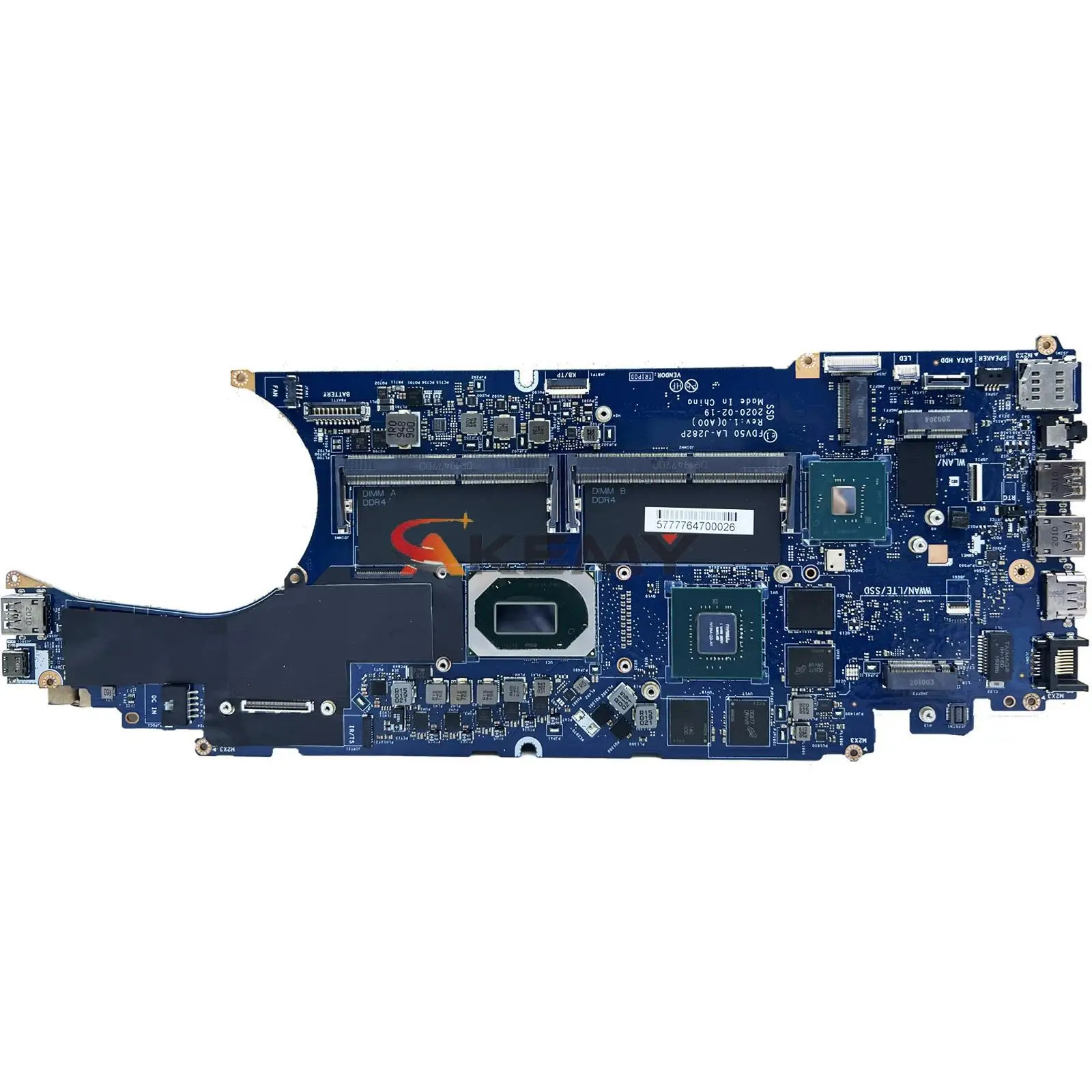 

CN-033T3Y CN-0JNTPG For Dell 3551 With i5-10400H I7-10750H CPU Mainboard FDV50 LA-J282P Laptop Motherboard N19M-Q3-A1 100% Test