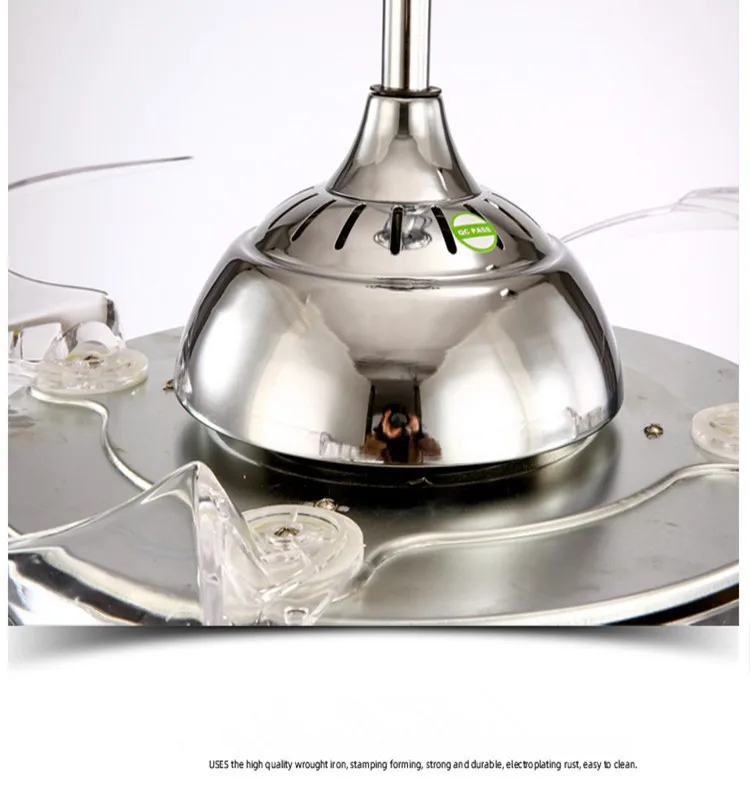 
Fandelier Crystal Ceiling Fans with Lights and Remote, LED 3 Light Settings Modern Invisible Retractable Chandelier Fan 