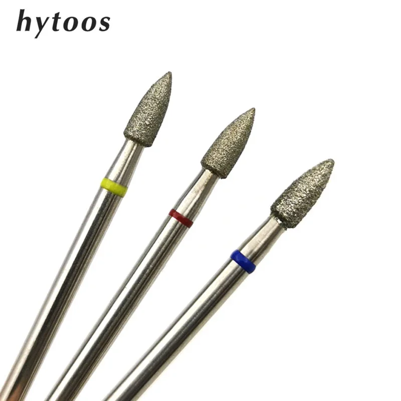 

HYTOOS Cone Diamond Burr Nail Drill Bits Rotary Russian Cuticle Bit Electric Manicure Drill Tool Nails Accessories