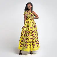 

Feather Print Split African Clothing Women Multiple Wear Long Dashiki Plus Size Dress