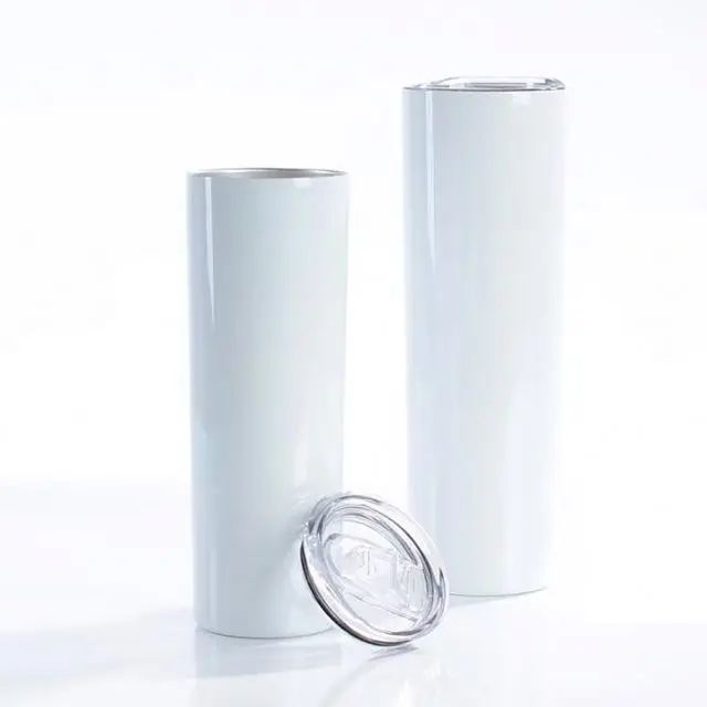 

20oz Stainless Steel Double Walled Vacuum Insulated White Blanks Skinny Straight Sublimation Tumbler, Customized color