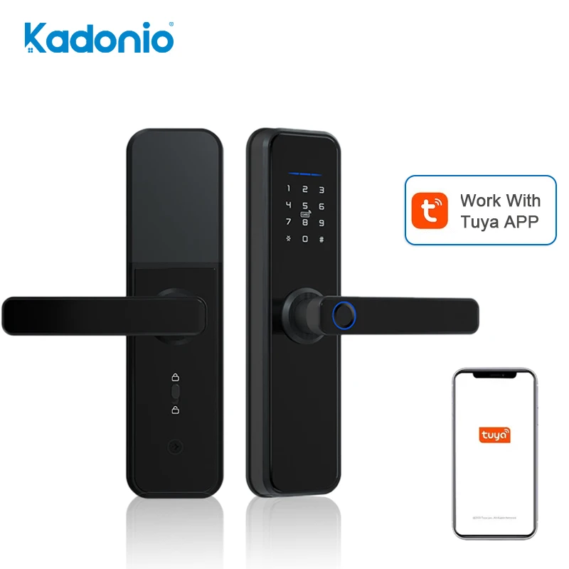 

Kadonio Keyless Smart Lock Door Tuya APP WIFI Remote Control Fingerprint Digital Intelligent Door Lock