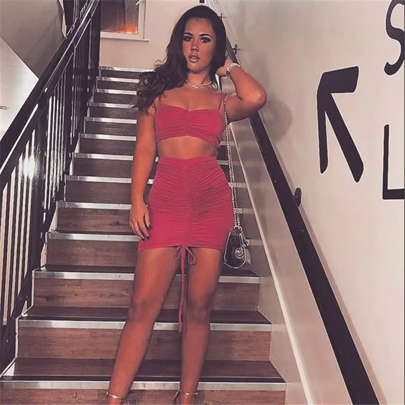 2019 Newest High quality bodycon two piece set outfits women two pieces sets two piece skirt set women