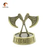 Antique Gold Style Metal Axes Crossed Article Special Home Decoration Piece