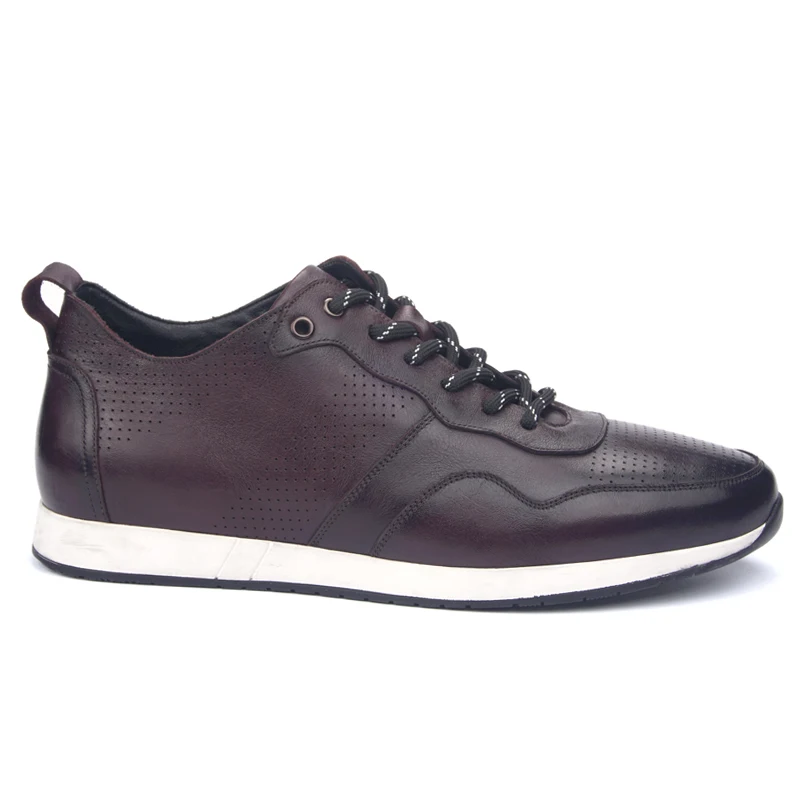 

New style outdoor casual men's sports running shoes leather breathable lightweight walking shoes
