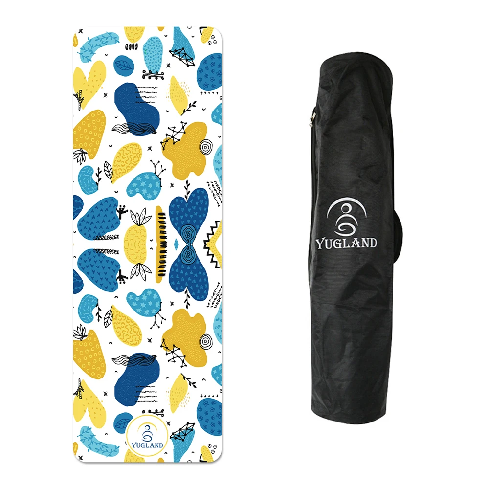 

Yugland pu yoga mats custom printed pu leather yoga mats with design logo, Rose red,blue,yellow,black or customized