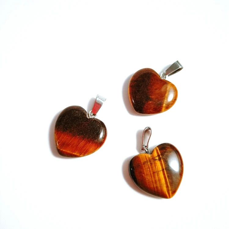 

Gifts & crafts tiger eye heart shape agate pendant jewelry necklace, Natural color pendant