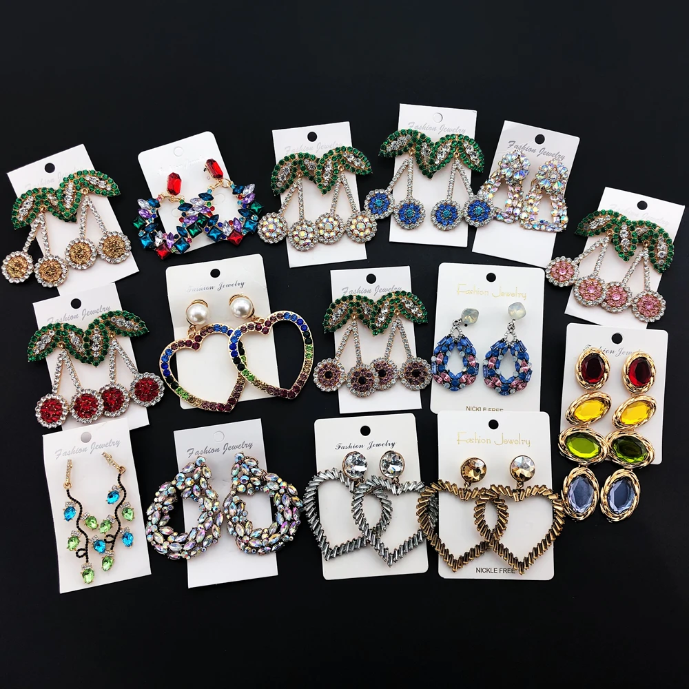 

Dylam Wholesale Fashion Resin Crystal Statement Gold Hoop Jewelry Earings for Women 2020 Earrings Women