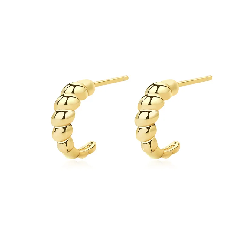

VIANRLA 925 Sterling Silver Jewelry Minimalism Earrings 18K Gold Plated Hoop Earring
