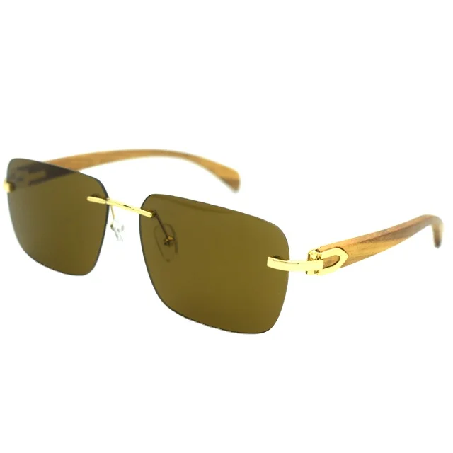 

2019 Metal Fashion Sunglasses Wood Temple Googles