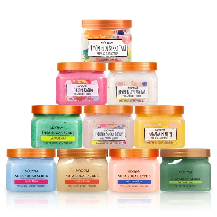 

Wholesale Private Label Natural Organic Exfolianting Whitening Moisturizing Fruit Sugar Body Scrub