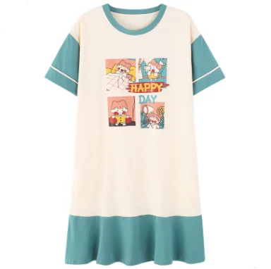 

Kuwulang Women's Nightdress Cartoon Pattern Short Sleeve Dress Comfortable Home Wear Suits Pyjamas Pajamas Women