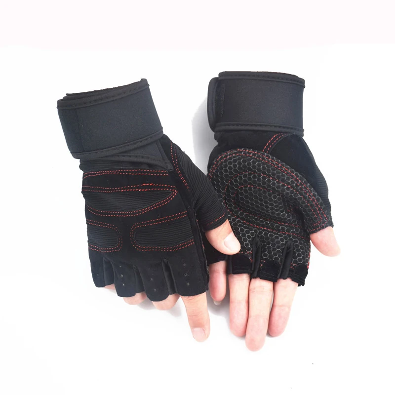 

Bike Gloves China Sports Gym Fitness Cycling Neoprene Half Finger for Women Opp Bag Unisex Protection Fitness Exercise 2pcs ZY, Black,pink,red,blue