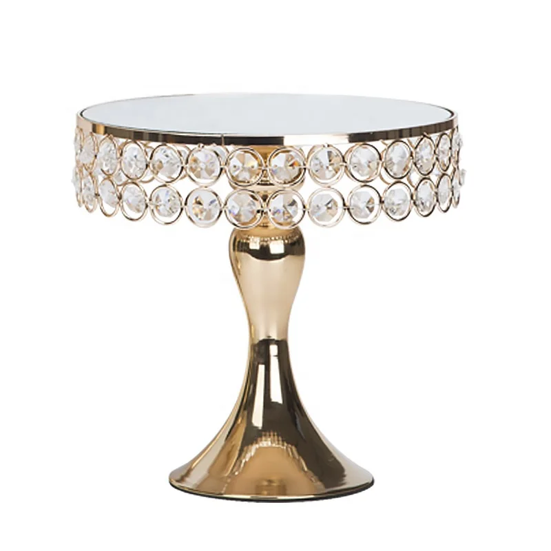 

gold silver decoration hanging crystal metal beaded cake stand for wedding birthday party dessert table cupcake rack steel set, Gold/silvery