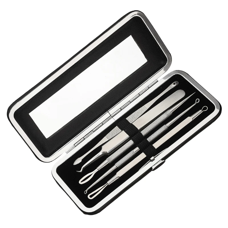 

Hot Sale 5 pcs Pimple Blemish Extractor Tools Acne Needle Sets, Silver