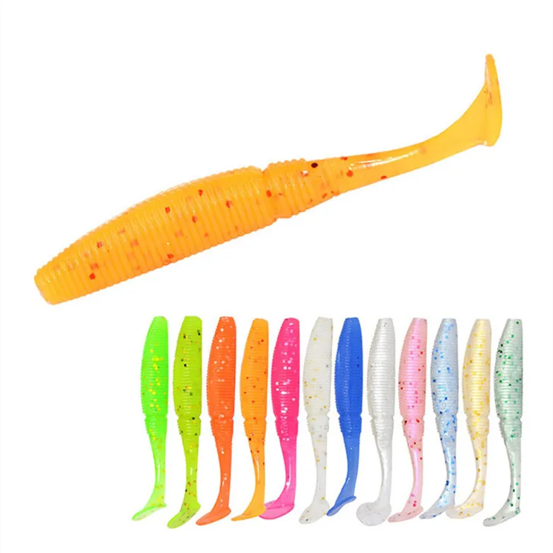 

6 pcs Luminous Fishing Lure 75mm 3g WobblerCarp Fishing Soft Plastic Lure Big Tail Paddle Impact Artificial Double Color Baits