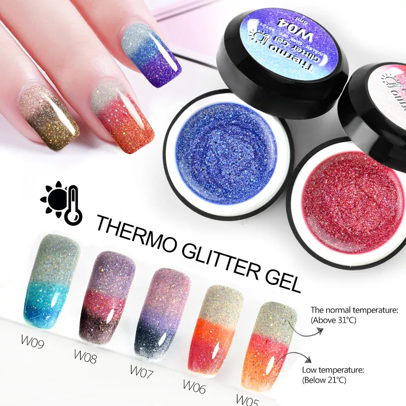 

5g 9D Chameleon Cat Eye Nail Polish ombre gel set Galaxy Star Shining Sequins Platinum UV LED Semi permanent Nail suppliers, 12 colors