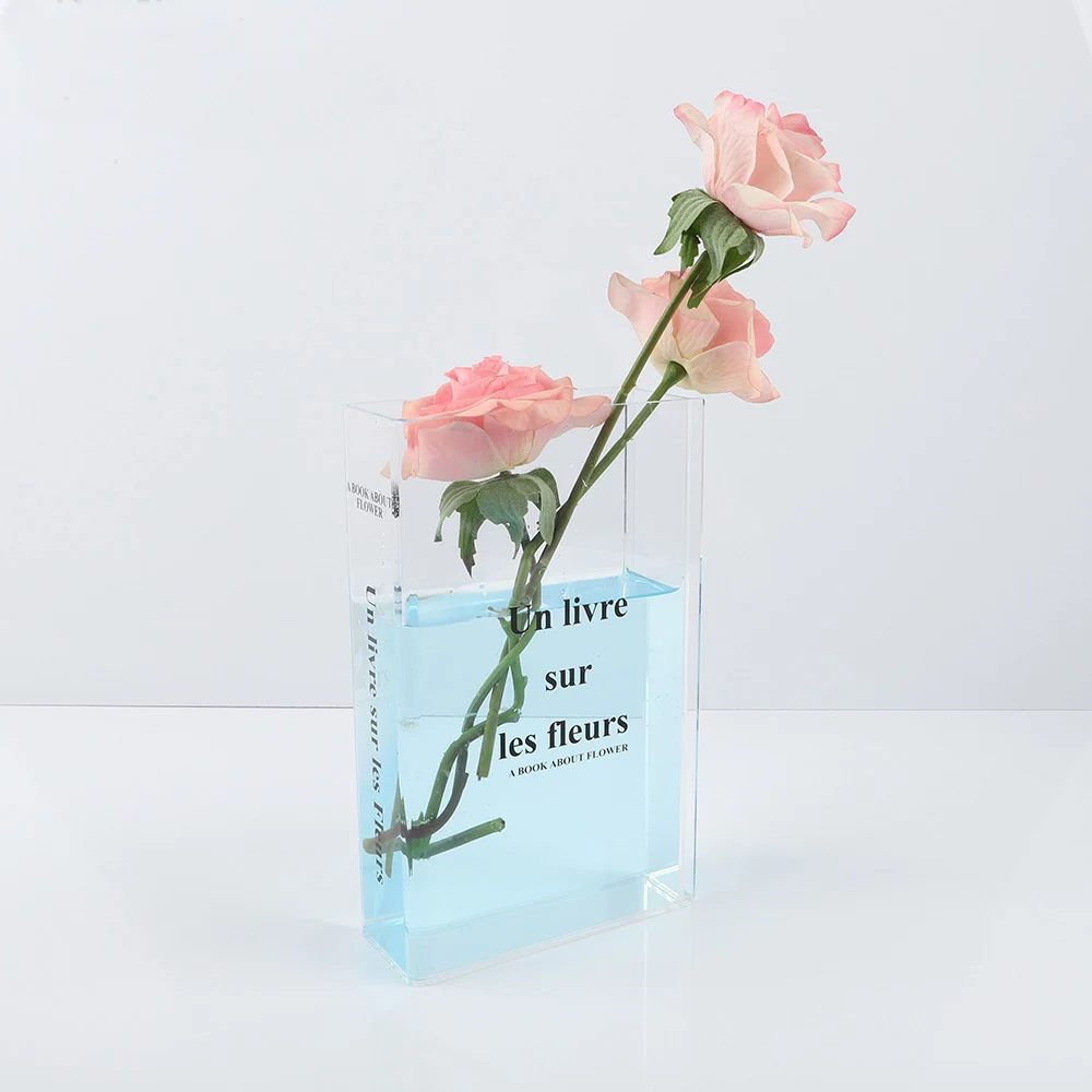 

Creative plexiglass vase living room high-value decoration transparent acrylic book-shaped flower box
