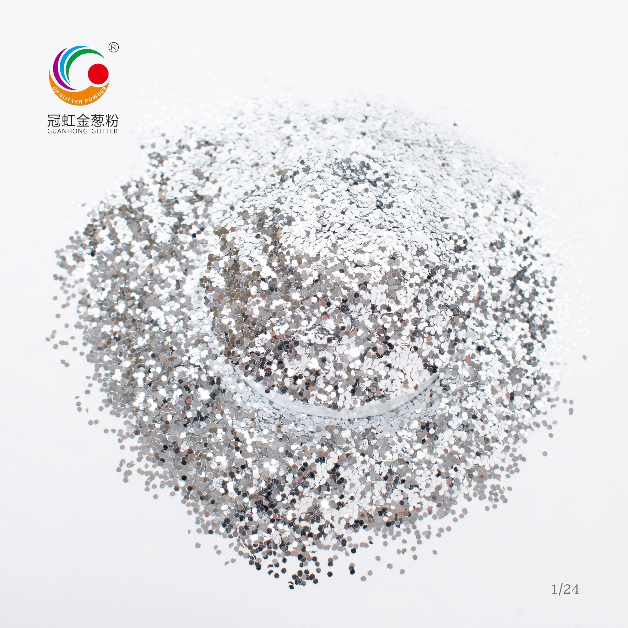 
GH4000 Factory Wholesale Bulk Silver PET Hexagonal Glitter Powder For Nail Art Paper Printing Wallpaper 