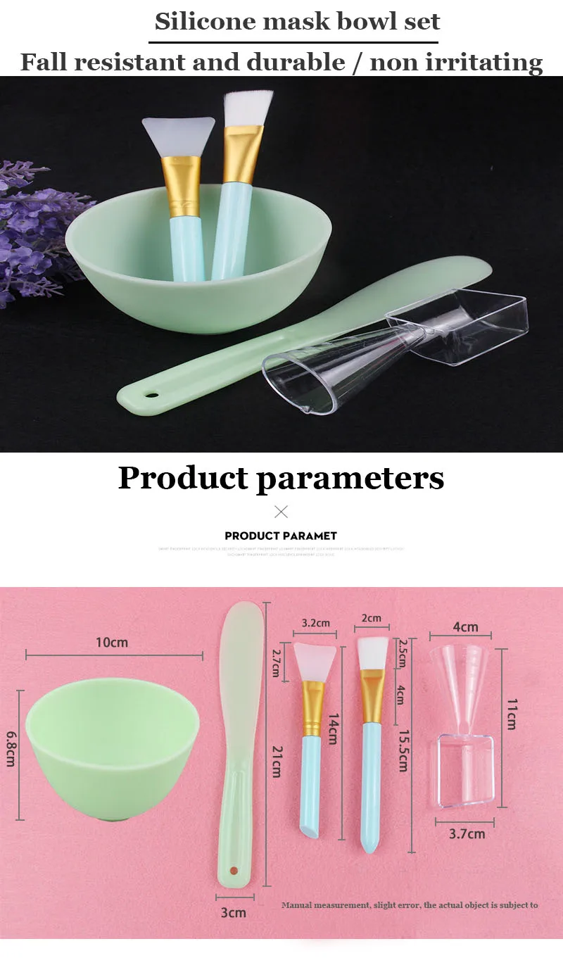 Facial Mask Mixing Bowl Set,Diy Silicone Facial Mask Mixing Tool With