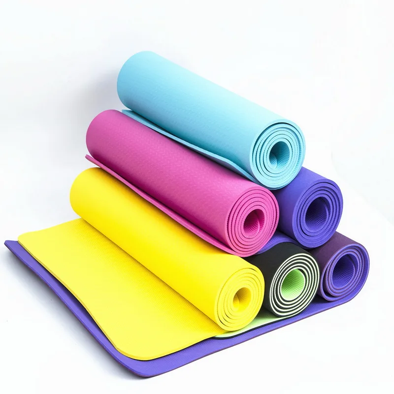 

183 80CM 6MM Purple Single Colour tpe Yoga Mat Eco Friendly Non-slip Cheap, Have 8 colors