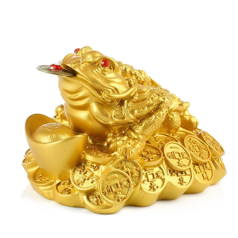 2x Chinesische Traditionelle Dreibeinige Frosch Jin Chan Chu Wealth Toad 
