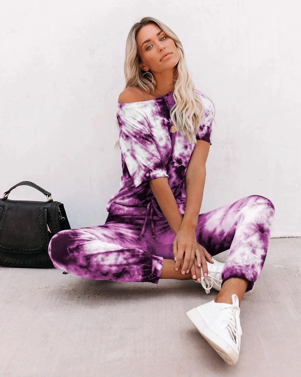 

Summer 2021 Fashion Tracksuit Outdoor Outfits 2 Piece Set Stacked Pants Outfits Women Clothing Tie Dye Casual Two Piece Sets, Shown