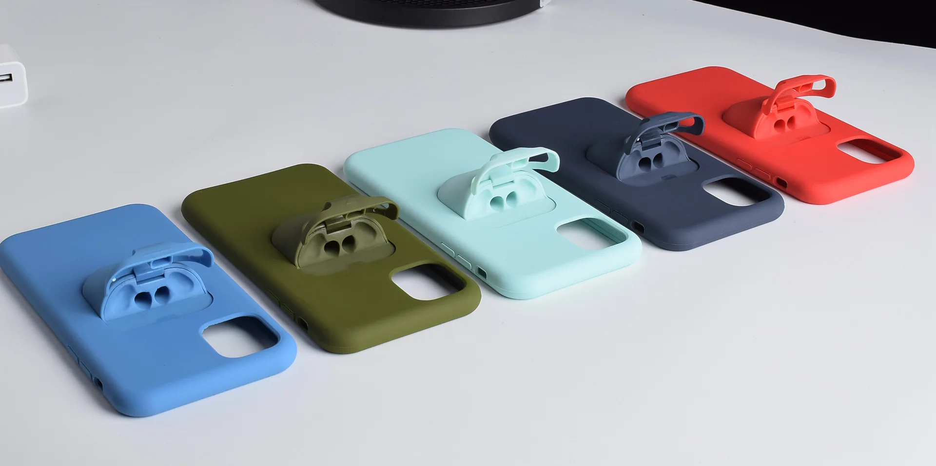 2 in 1 Phone Case for iPhone 11 Pro Max With Earphone Holder  For AirPods Cover Case