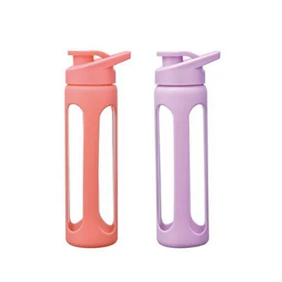

Madou Silica Gel Set With Handle Fruit Tea Candy Color High Borosilicate Glass Water Cup, 2 colors
