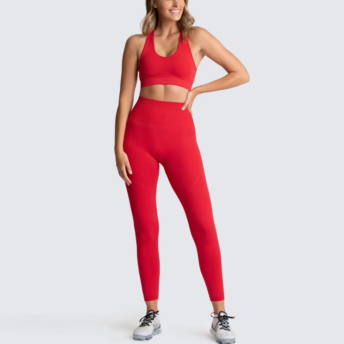 

2021 Fitness Wear Sport Yoga Bra and Leggings Set Custom Active wear Workout Clothing Activewear Yoga wear for Women, Customized colors