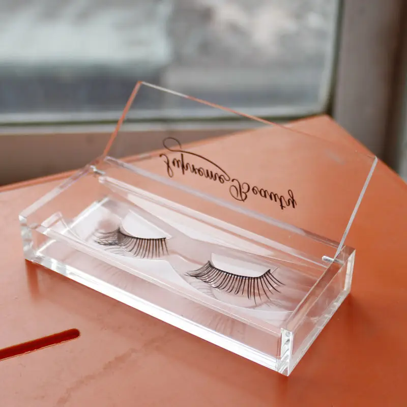 

Wholesale acrylic lash case mink lashes eyelash case clear lash acrylic box