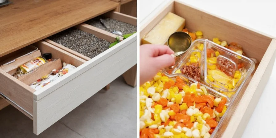 Spices on wooden shelf