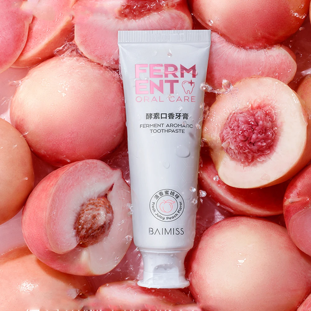 

BAIMISS Day And Night Toothpaste Natural Peach Flavor Teeth Whitening Foam Toothpaste