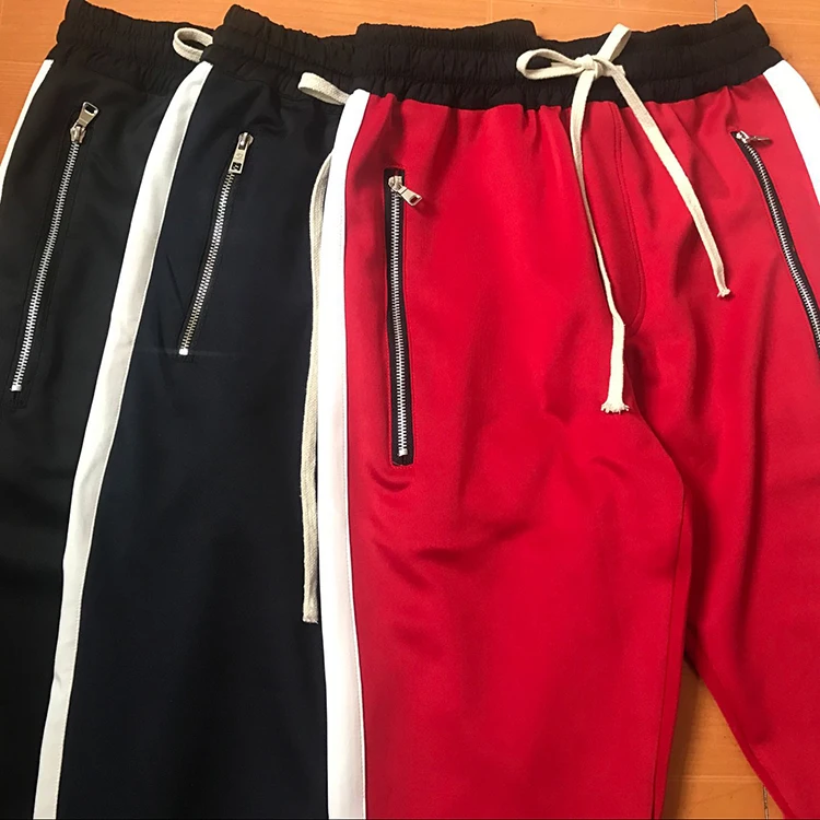 

2023 Men Inside Zipper Striped Drawstring Elastic Waist Casual Pants