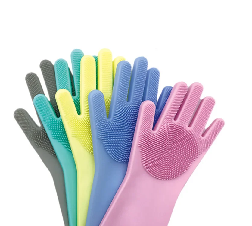 

creative silicone waterproof non-slip multifunctional dishwashing brush magic kitchen cleaning mitts