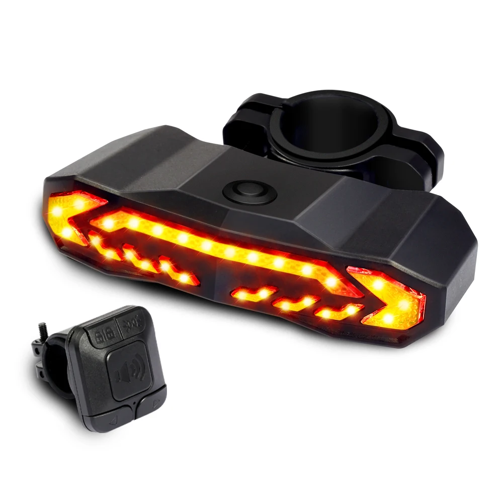 

Good selling anti theft bike tail light alarm Bike led light USB Rechargeable Waterproof IP65 bicycle tail light