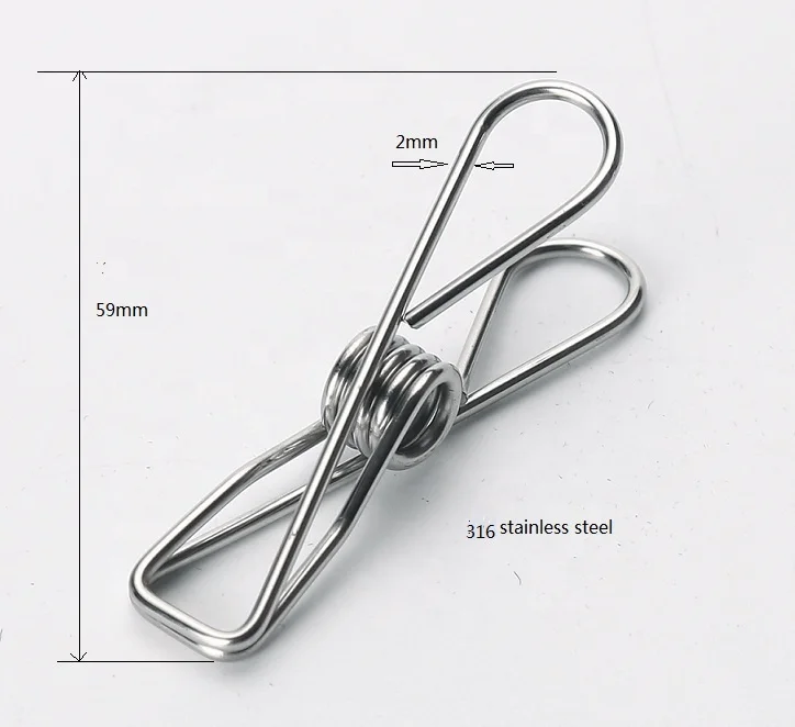 

Factory price sale metal peg 316/304 stainless steel clothes peg and spring clip and sunning clip, Silver