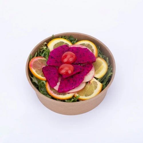 
500ml 750ml 1000ml 1100ml 1300ml Disposable Kraft Paper Bowl Take Away Salad Bowl with Lid 
