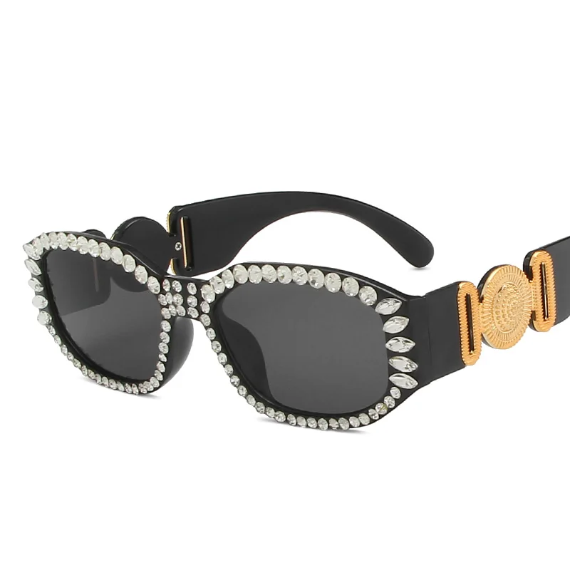 

UNOC 2022 Diamond Small Frame Polygonal Sunglasses 2021 Female Cat Eye Sun Glasses Fashion Jelly Color Luxury Sunglasses, 5 colors