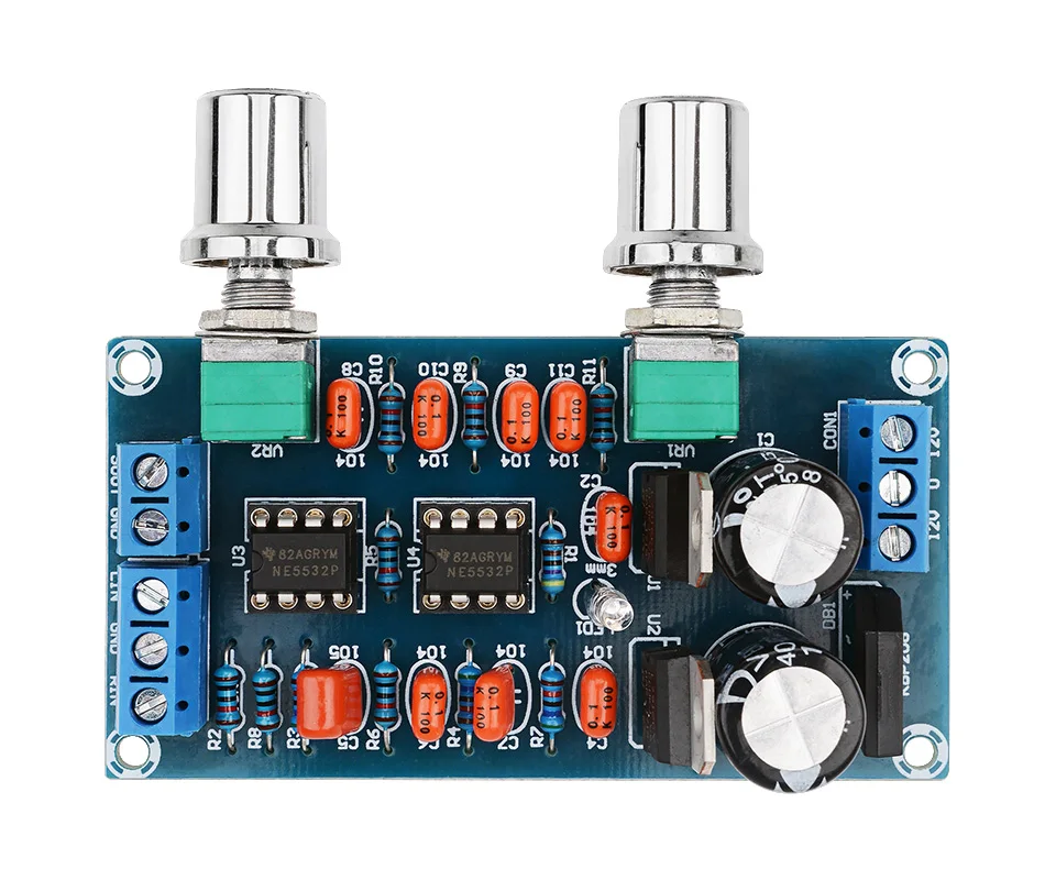 

Low Pass Filter Sound Amplifier Preamp Board Hifi Subwoofer Preamplifier With Bass Volume Adjustment DIY Home Theater
