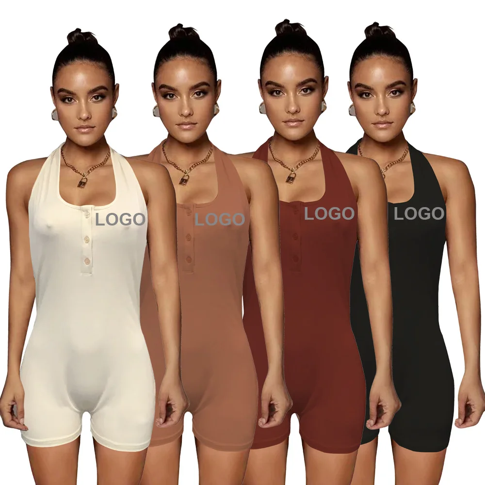 

summer playsuit lady custom apperal womans urban clothing 1 piece jumpsuit women shapewear bodysuit short romper jumpsuit, Green, black, grey, blown