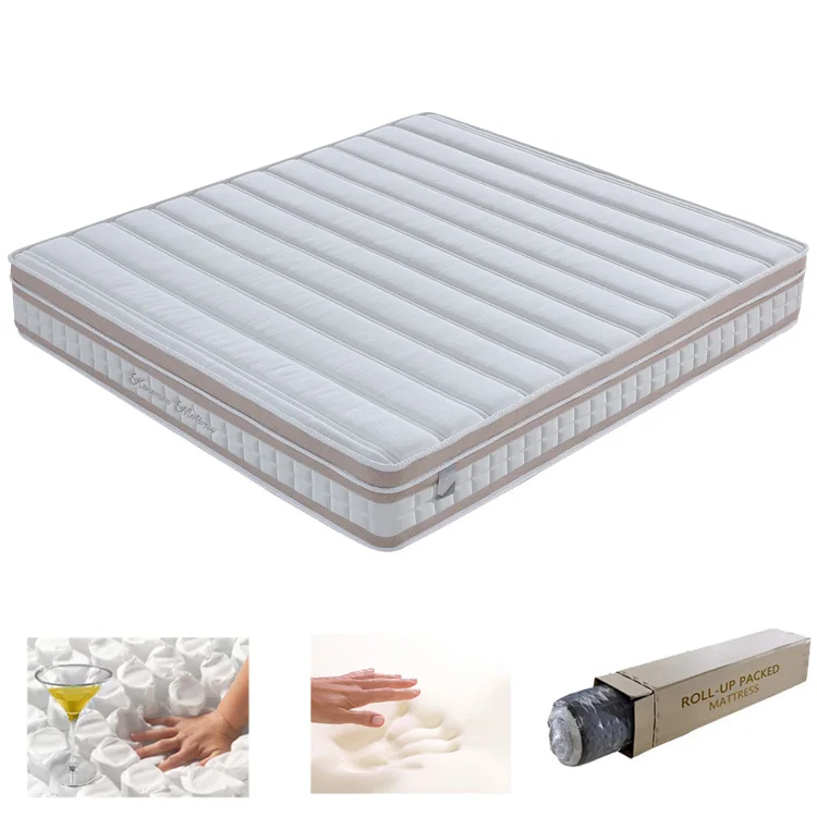 

Top Sale King Size 12 Inch Latex Memory Foam Pocket Spring Hybrid Mattress Vacuum Rolled Packing Into A Box