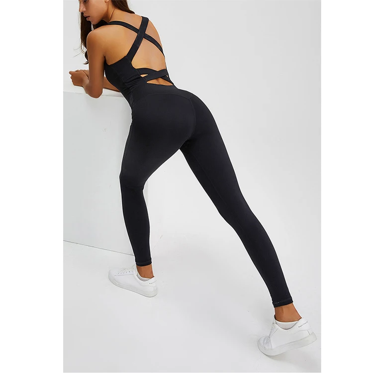 

Hot Style All-In-One Fitness Tight-Fitting Thin Sexy Beautiful Back One-Piece Aerial Yoga Suit Outfit Cut Out Jumpsuits, 2 colors