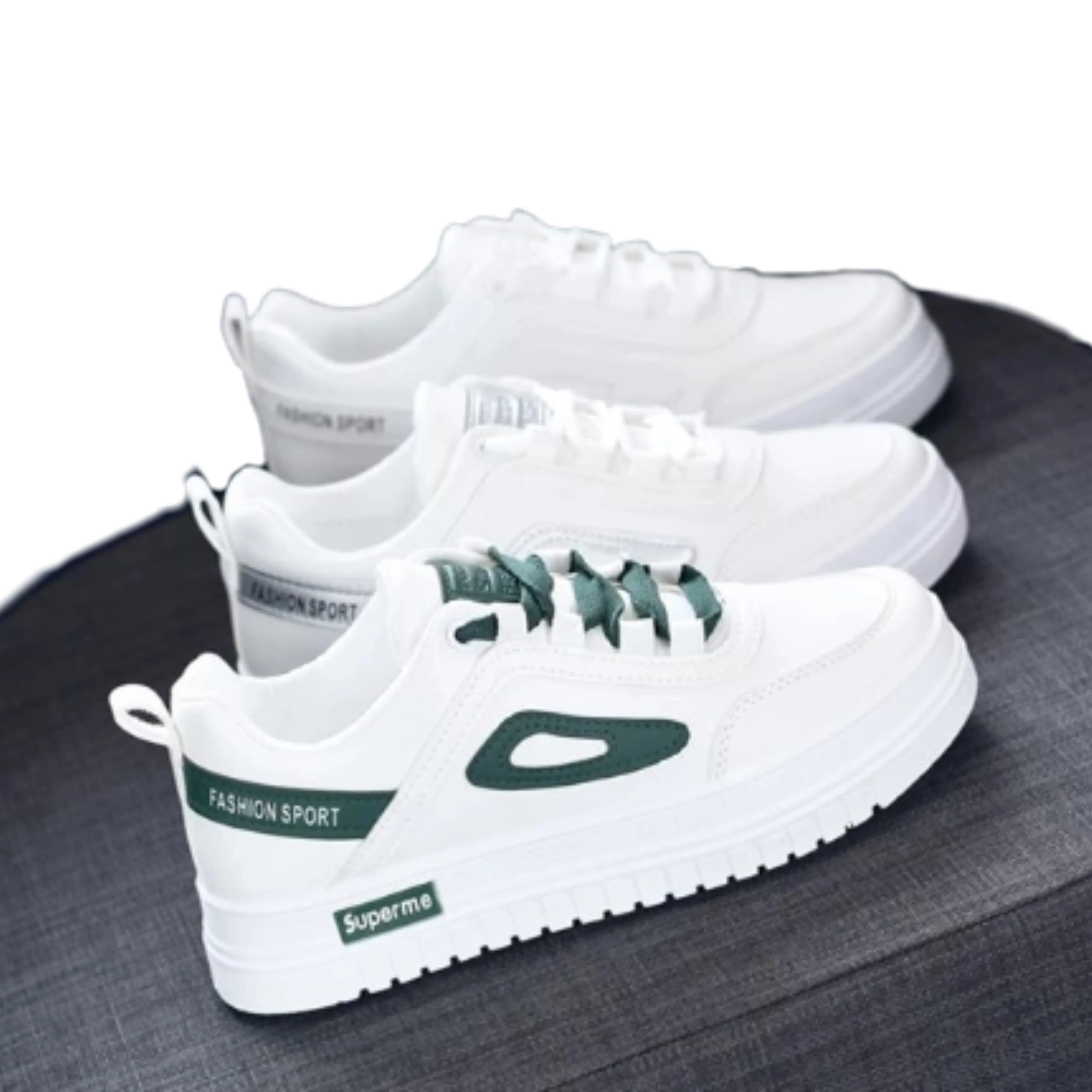 

2021 New Style Top Quality Lace-Up Black And White Women Shoes Flats Shoes Platform Sneaker, Green white