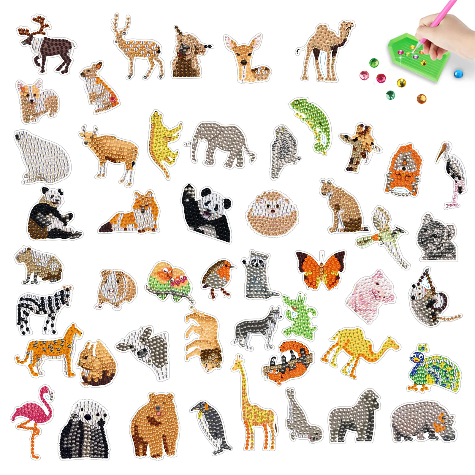 

DIY Diamond Painting Kit for Kids Beginner Animal Stickers Create Your Own Gifts Diamond Art Stickers Kits